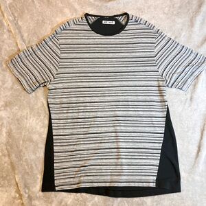 Lululemon Metal Vent Tech Short Sleeve Performance Shirt Mens Gray Stripes 20in